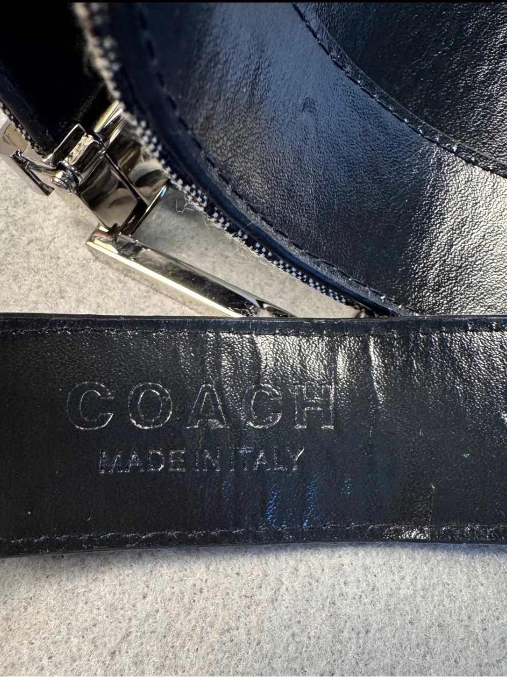 Y2K Coach Black and Silver Signature Canvas Women's Belt - Picture 2 of 4